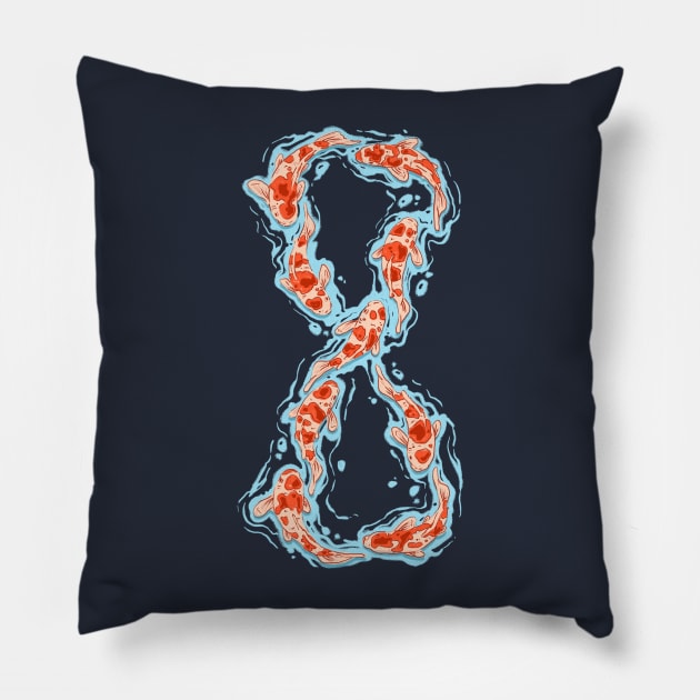 Infinity Koi Pillow by bigbadrobot