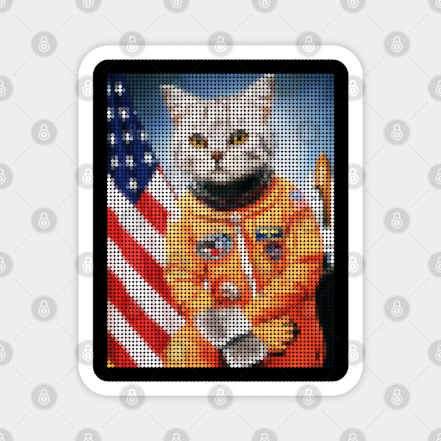 Astronaut Space Cat (Mosaic Design) Magnet by robotface