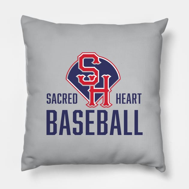 Sacred Heart baseball – blue Pillow by SHAngelsShop