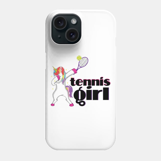 Funny Unicorn Lover Tennis Girl Dabbing Humor Gift Phone Case by Nulian Sanchez