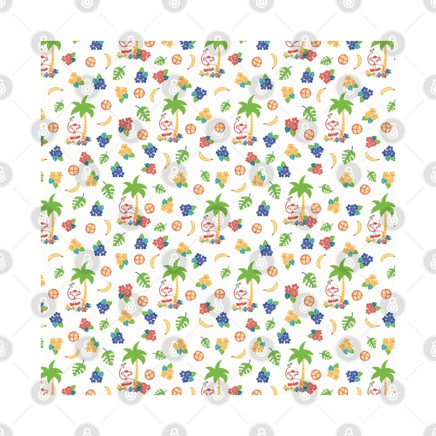 Monkey jungle party. Meditating monkeys on white background. by Sandra Hutter Designs