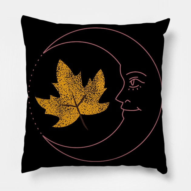 Moon and a Leaf Pillow by Christina's Designs