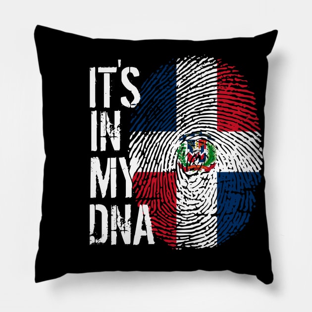 Dominican republic Flag Fingerprint My Story DNA Santo Domingo Domrep Pillow by Your Culture & Merch