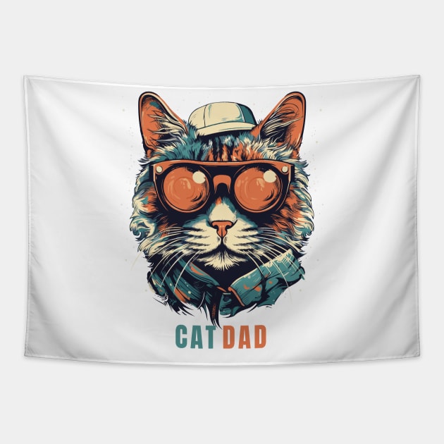 Cool Cat Dad Tapestry by Yopi