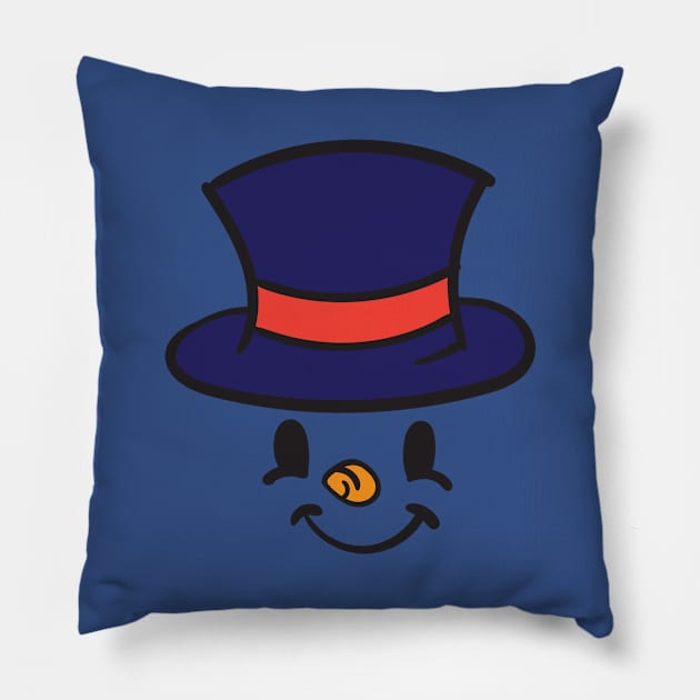 Snowman Face With Hat Pillow by holidaystore