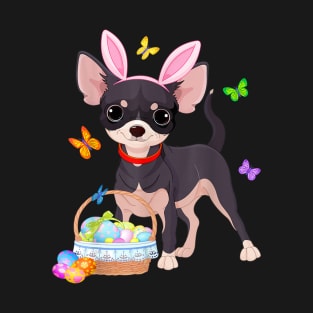 Funny Chihuahua Tee Shirt Bunny Egg Easter Gift Dog Lovers T-Shirt