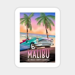 Malibu Los Angeles travel poster Magnet