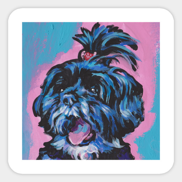 Shih Tzu Bright Colorful Pop Dog Art Shih Tzu Sticker Teepublic