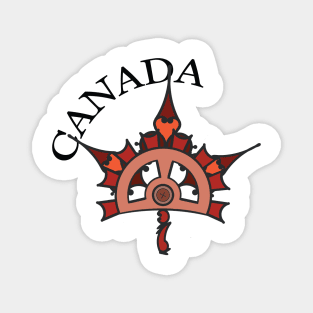 Steampunk Canadian Maple Leaf Magnet