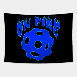 Blue flame pickle ball fan is on fire Tapestry