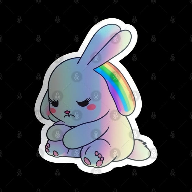 Pouty Rainbow Bunny by Depressed Bunny