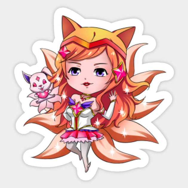 Star Guardian Ahri Ahri Sticker Teepublic Star guardian, janna, league of legends, star guardian janna, star guardian skins, skin, purple, magical girl, star, guardian, skins, space, galaxy, magic, teal. star guardian ahri