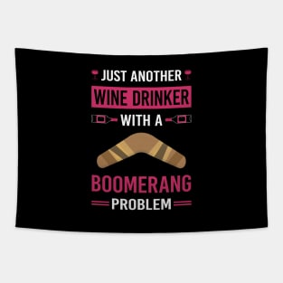 Wine Drinker Boomerang Tapestry