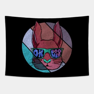 Ok Boomer Squirrel with Glasses Tapestry
