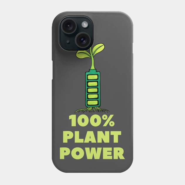 100% Plant Power Fun Vegan Phone Case by Green Paladin