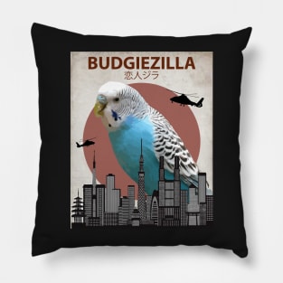 Budgiezilla Budgie Budgerigar Parakeet Giant Parrot Monster Pillow