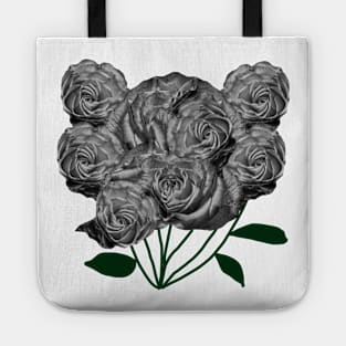 Black and White Tea Roses Tote