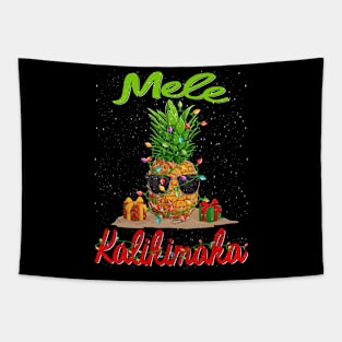 Mele Kalikimaka Pineapple Shirt Hawaiian Christmas Tapestry