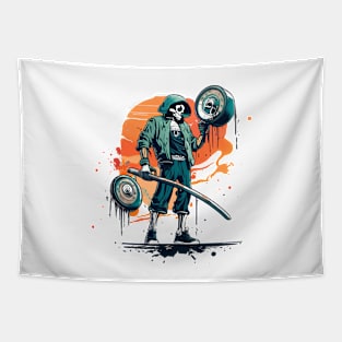 samurai skull music Tapestry