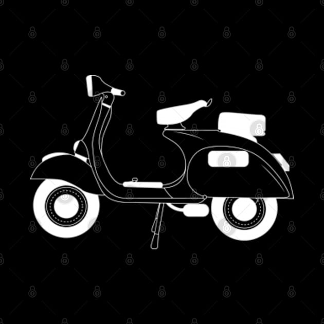 Vespa VBB White Outline by kindacoolbutnotreally