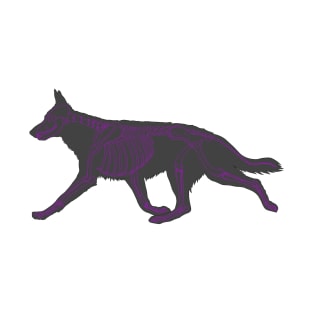 Halloween Design - Dog Skeleton Purple T-Shirt