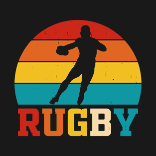 Rugby Sport Retro For Rugby Player Team Coach Rugby Lover Distressed T-Shirt