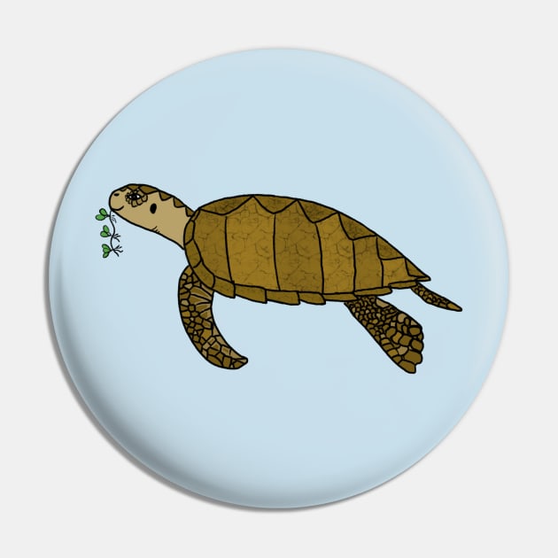 Cute Sea Turtle Pin by wanungara