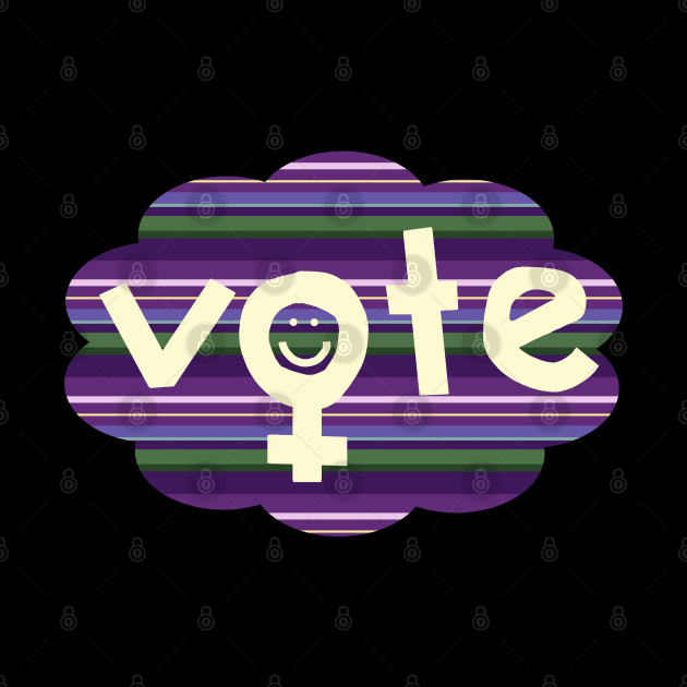 Lavender Stripes Women Vote by ellenhenryart