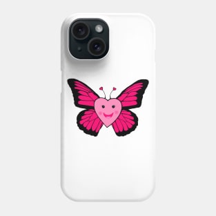 Happy Pink Heart Butterfly Phone Case