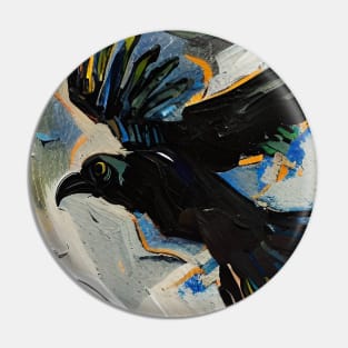 Black raven painting Pin