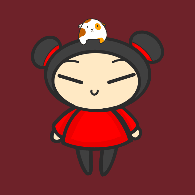 Pucca with a Guinea Pig by aishiiart