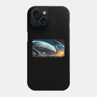 Futuristic illustration of spaceship Phone Case