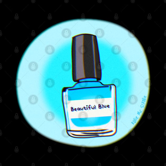 Beautiful Blue Nail Polish by ROLLIE MC SCROLLIE