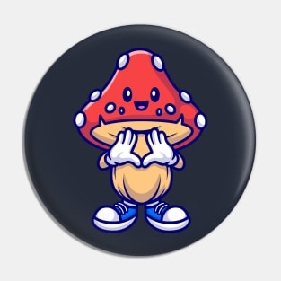 Happy Cute Mushroom Cartoon Pin