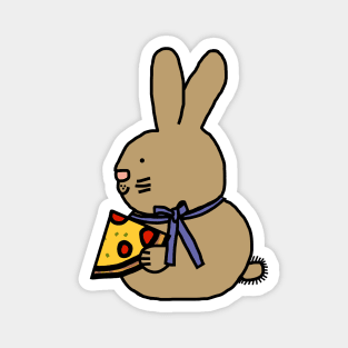 Cute Bunny Rabbit with Pizza Slice Magnet