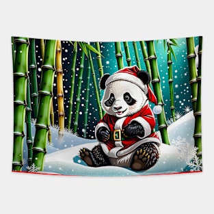 Santa Baby Panda Tapestry