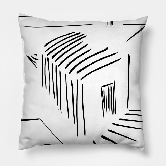 architecture construction area sketch Pillow by Nikokosmos