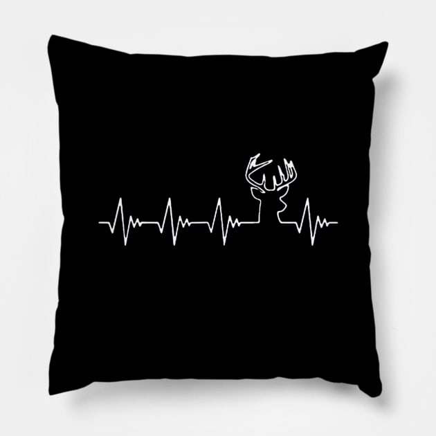 Deer hunting heartbeat Pillow by Kiwistore