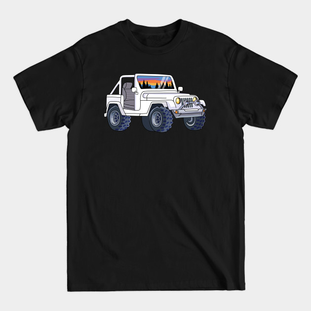 Aesthetic White Jeep - Jeep - T-Shirt