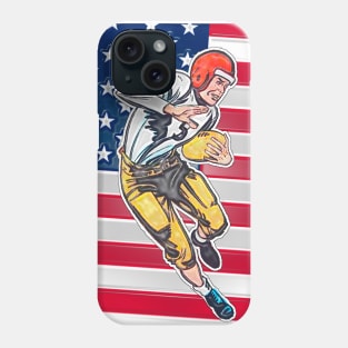 Football Athlete and American Flag Phone Case