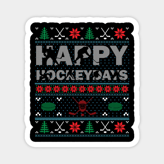 Christmas Hockey Ugly Christmas Xmas Magnet by mrsmitful01