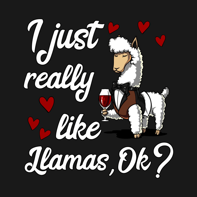 I Just Really Like Llamas Cute Alpaca Wine Party by underheaven