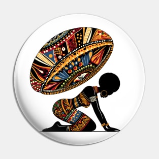 Afrocentric Woman Fabric Pin