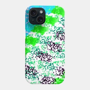 Sponge Print Green/Teal/Black Phone Case