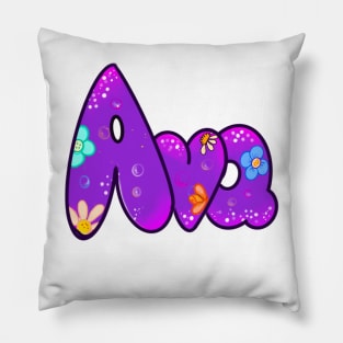 Ava deep purple Girls and womens Personalized Custom name Ava Pillow