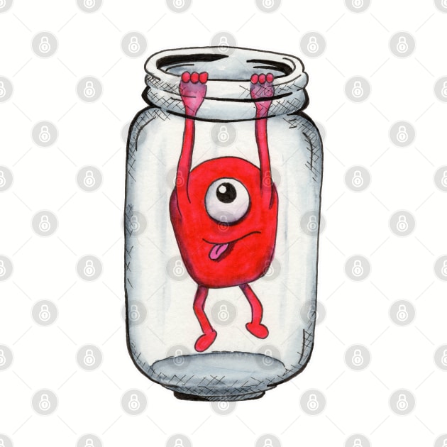 Red Monster in a Jar Escape by AaronShirleyArtist