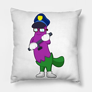 Eggplant as Police officer with Baton Pillow