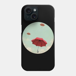 Red Umbrellas in the Sky Phone Case