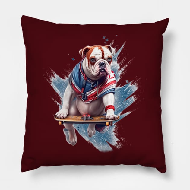 Bulldog superhero Pillow by enyeniarts