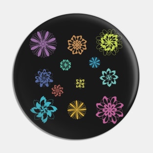 Digital flowers Pin